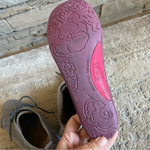 Dansko Cadee Lace Up Ankle Booties Wedge Heel Nubuck Suede Leather Blue Gray: 38 - Picture 10 of 11